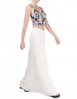 Long, off white, pleated skirt