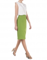 Green straight skirt