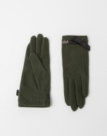 Green wool gloves