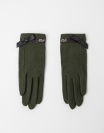 Green wool gloves