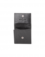 Black leather small change purse