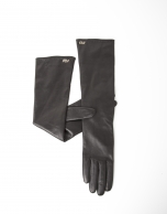 Guantes largos piel negro