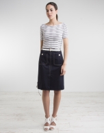 Navy blue straight skirt 