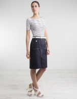 Navy blue straight skirt 