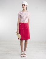 Red straight skirt 