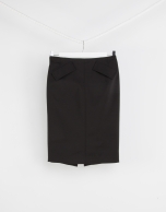 Black skirt with backstitching