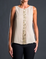 Top tirantes beige fantasía