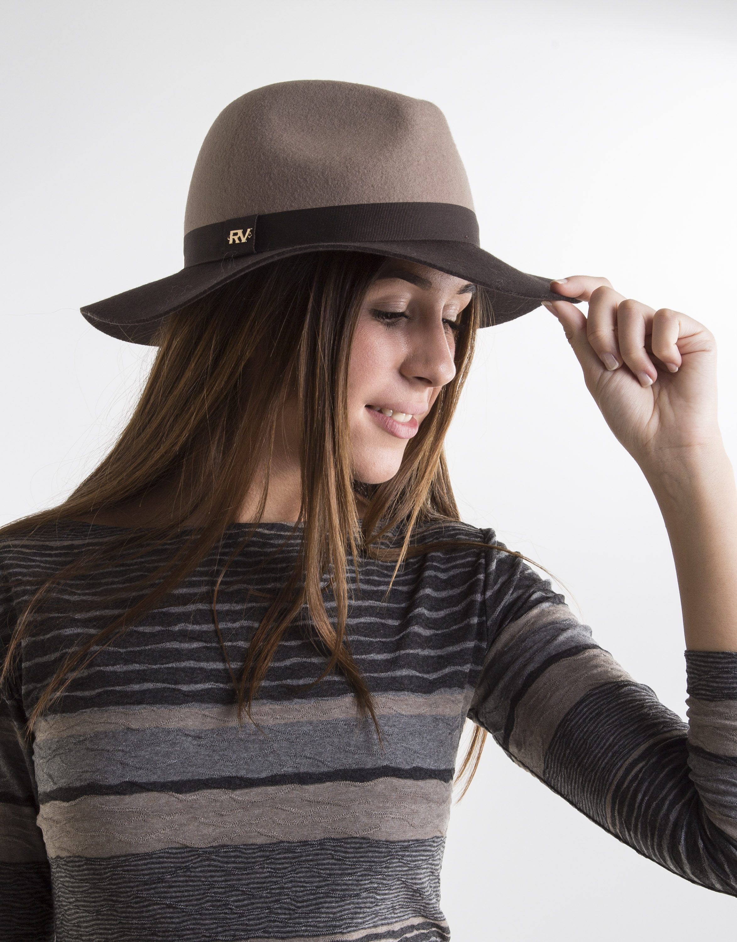 Brown and beige hat