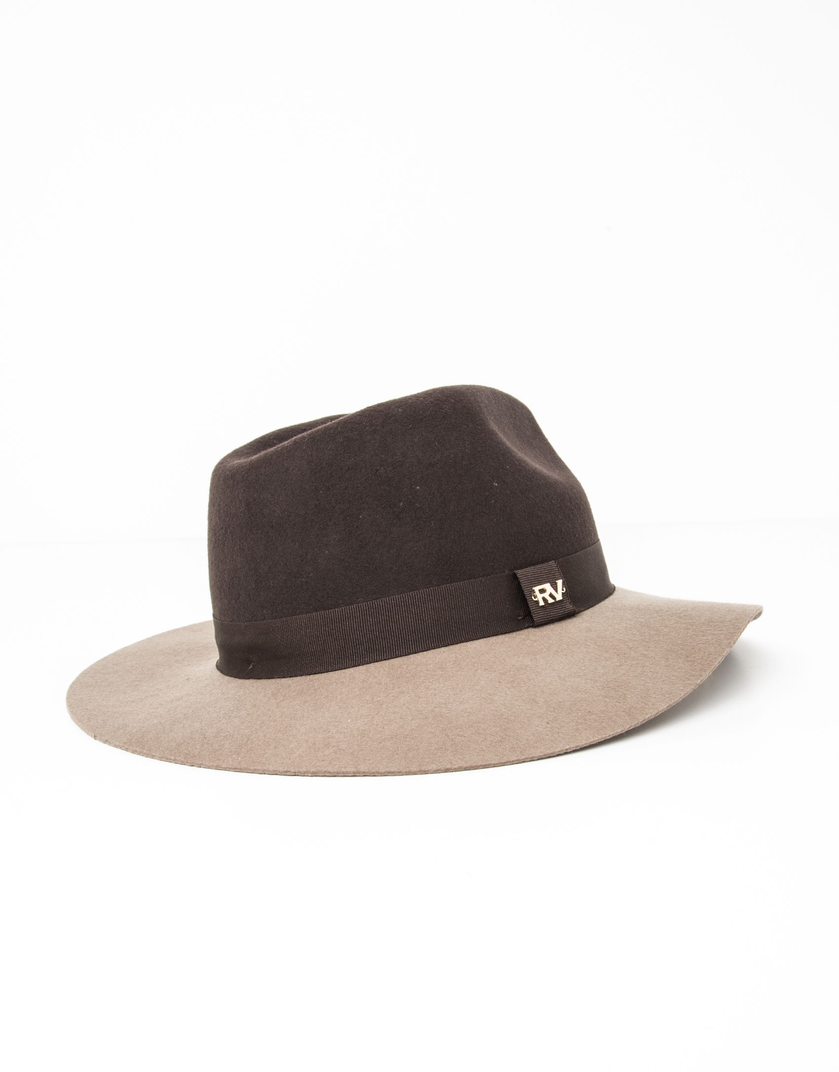 Beige and brown hat