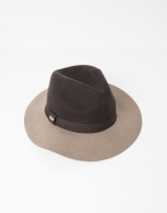 Beige and brown hat