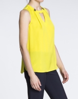 Yellow V-neck top 