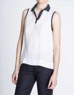 Off white sleeveless blouse 