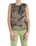 Sleeveless print blouse