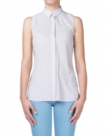 Sleeveless microprint shirt