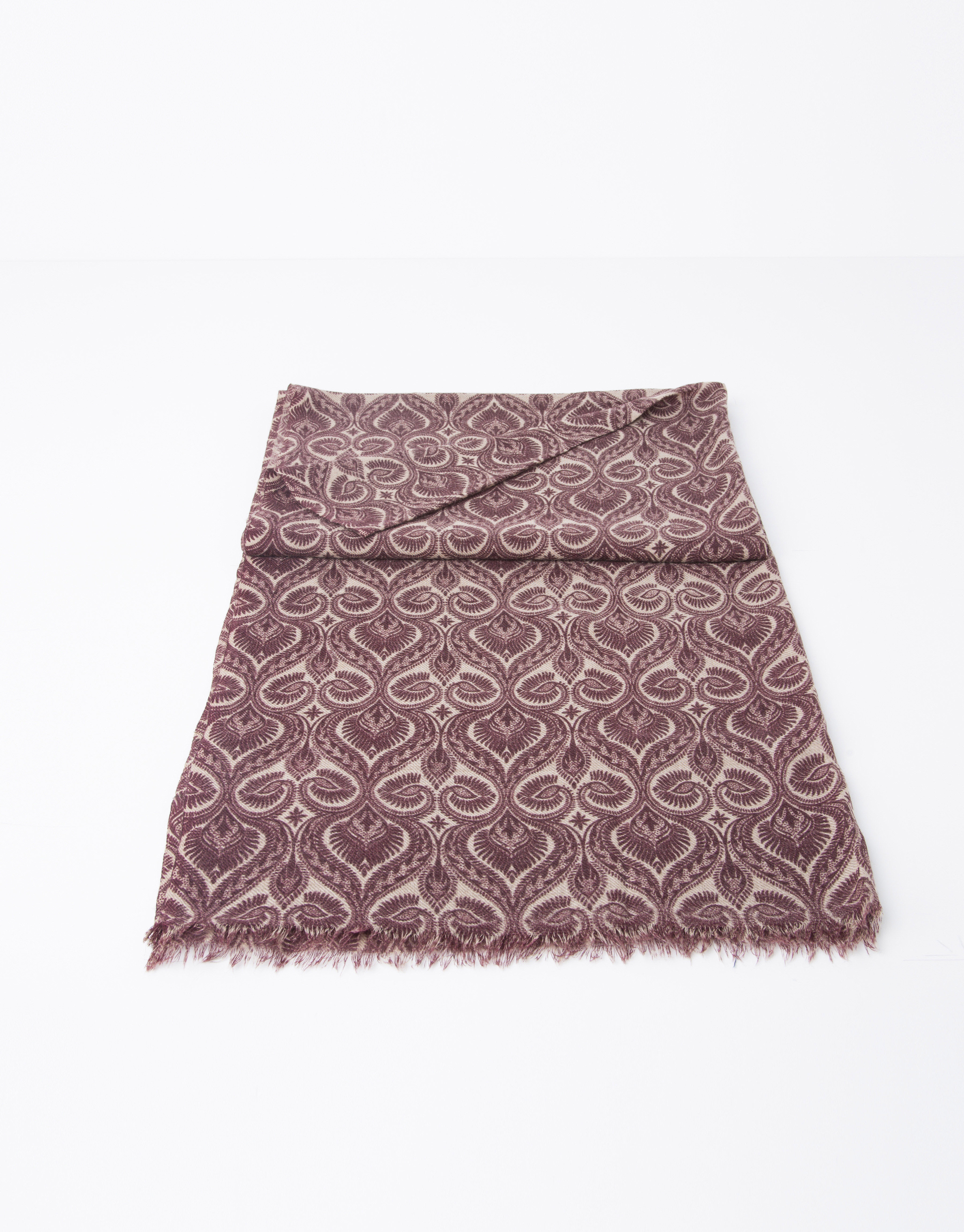 Burgundy blue print scarf