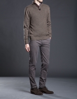 Brown structured turtle neck sweater 