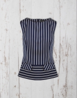 Navy blue /white sailor striped top