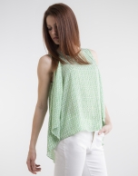 Loose green print top