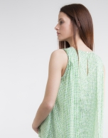 Loose green print top