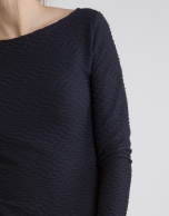 Navy blue knit top