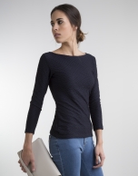 Navy blue knit top