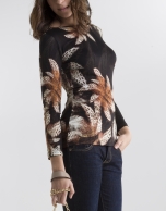 Brown floral top with long sleeves