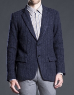 Navy blue knit jacket with elbow patches