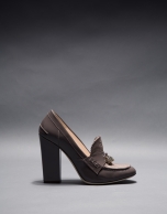 Patent leather Berna shoes with metallic and brocade leather 