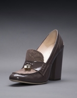 Patent leather Berna shoes with metallic and brocade leather 