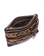 Uve jacquard fabric clutch