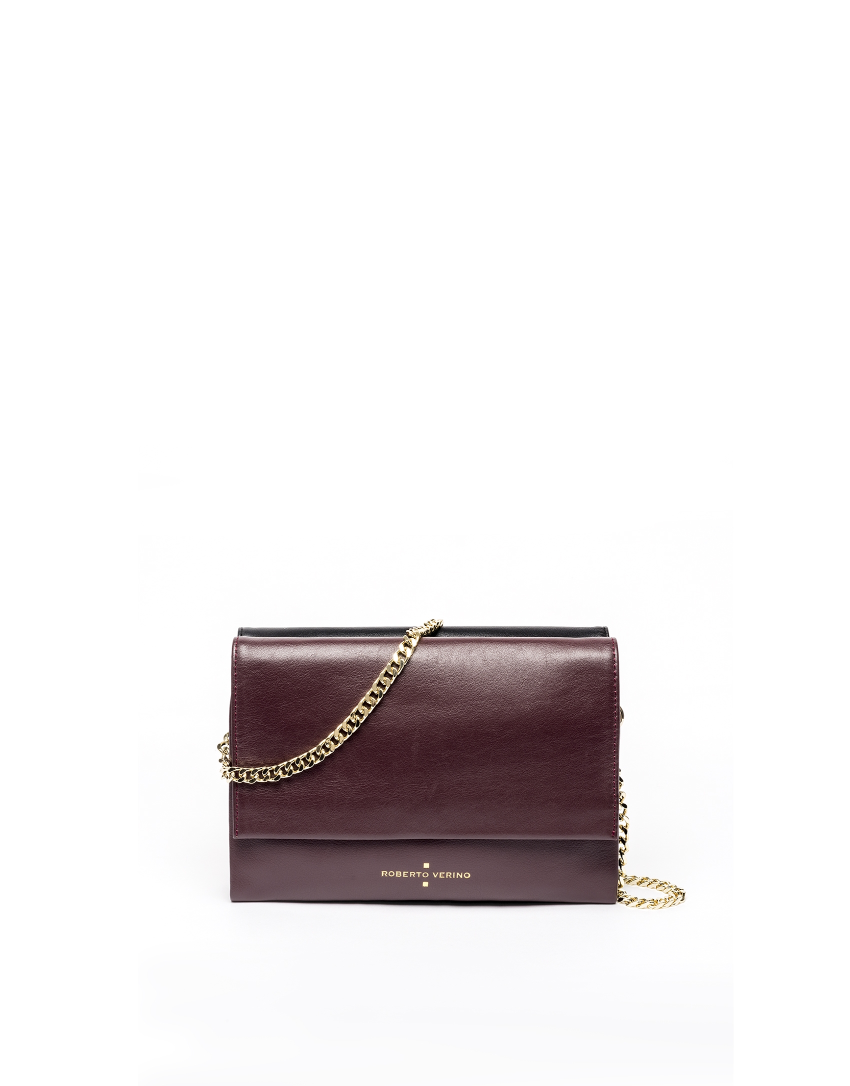 Burgundy leather Jour Nuit clutch / shoulder bag