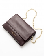 Burgundy leather Jour Nuit clutch / shoulder bag