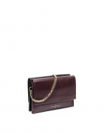 Burgundy leather Jour Nuit clutch / shoulder bag