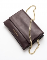 Burgundy leather Jour Nuit clutch / shoulder bag