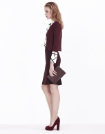 Burgundy leather Jour Nuit clutch / shoulder bag