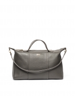 Taupe leather bowling bag Samuel