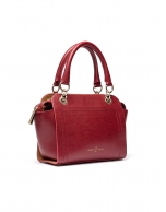 Bolso satchel piel saffiano rojo oscuro Romeo mili