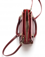 Bolso satchel piel saffiano rojo oscuro Romeo mili