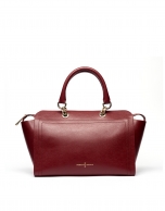 Bolso satchel piel saffiano rojo oscuro Romeo