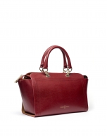 Bolso satchel piel saffiano rojo oscuro Romeo