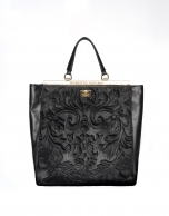 Black leather Baver tote