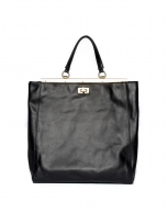 Black leather Baver tote