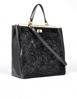 Black leather Baver tote