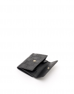 Small black leather tattoo billfold