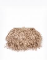 Bolso clutch plumas natural Royal