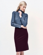 Aubergine straight skirt