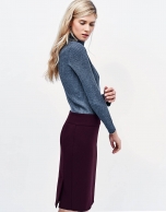 Aubergine straight skirt