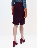 Aubergine straight skirt