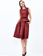 Falda midi jacquard granate