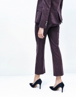 Aubergine pinstriped pants